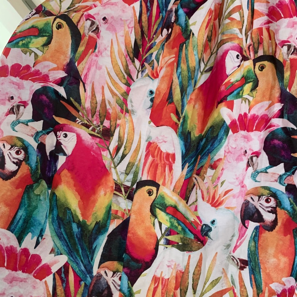 Tu Kids Girls Tropical Parrot Print Dress 11 Years 146cm Cotton Smocked‎ Back - Picture 5 of 8
